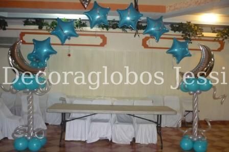 Arco con espiral turqueza con nombre